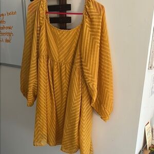 Yellow Chevron Pattern Dress